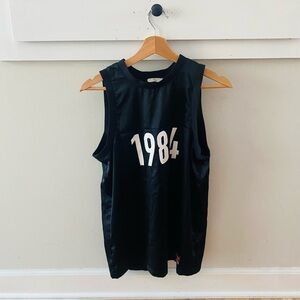 Aritzia Tna 1984 Jersey Sports Black White Sleeveless Size XS